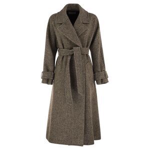 Weekend Maxmara Women Wkdtema - Long Virgin Wool Coat With Matching Belt